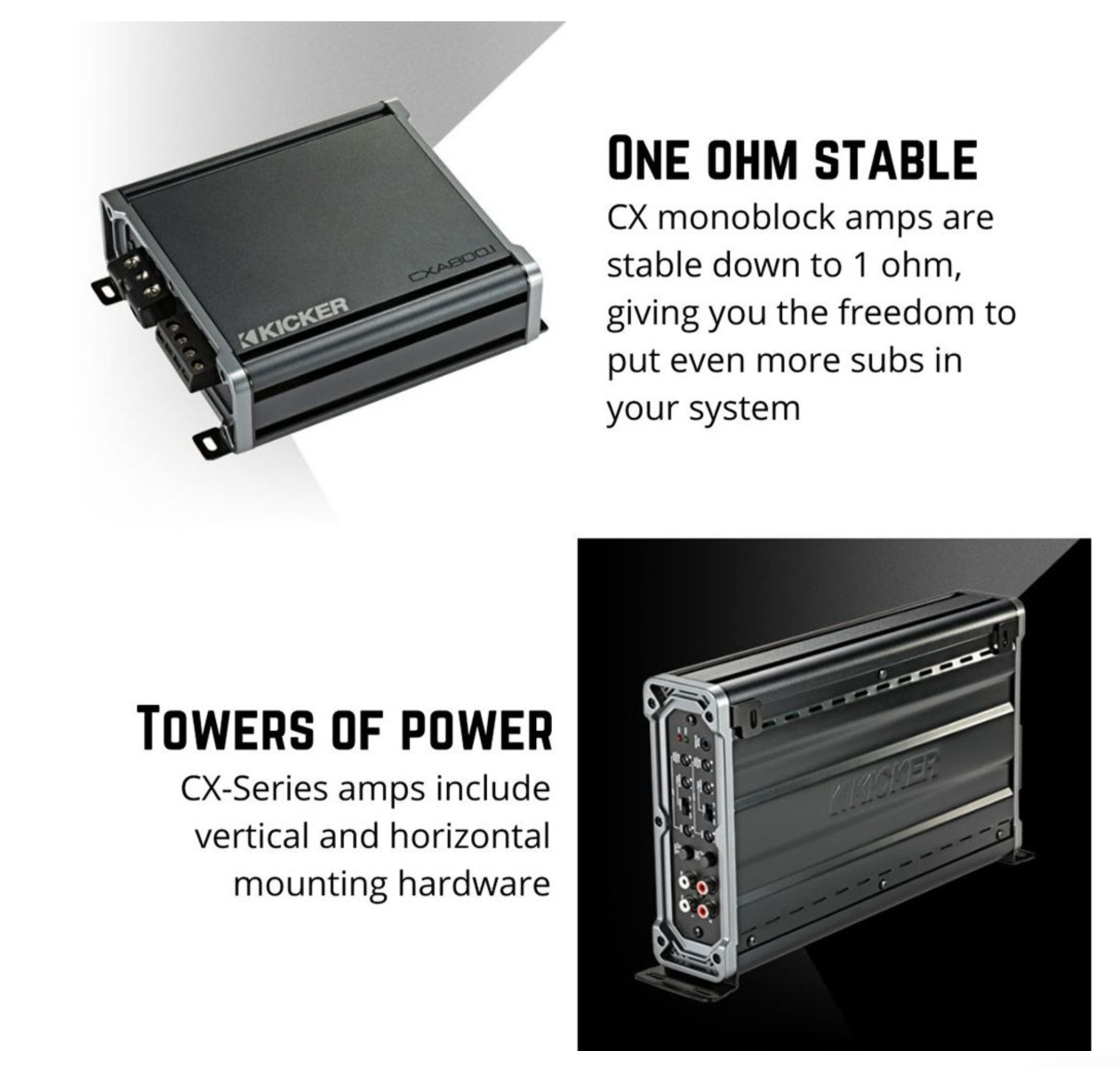 Kicker CXA8001CX 800W Monoblock Class D Subwoofer Amplifier