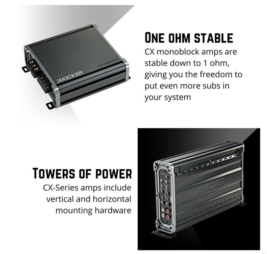 Kicker CXA12001 CX 1200W Monoblock Class D Subwoofer Amplifier