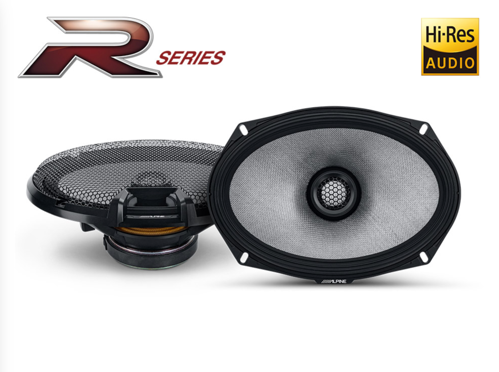 Alpine R2-S69 - 6x9" (16cm x 24cm) 2-Way R-Series Coaxial Shelf Speakers 300W