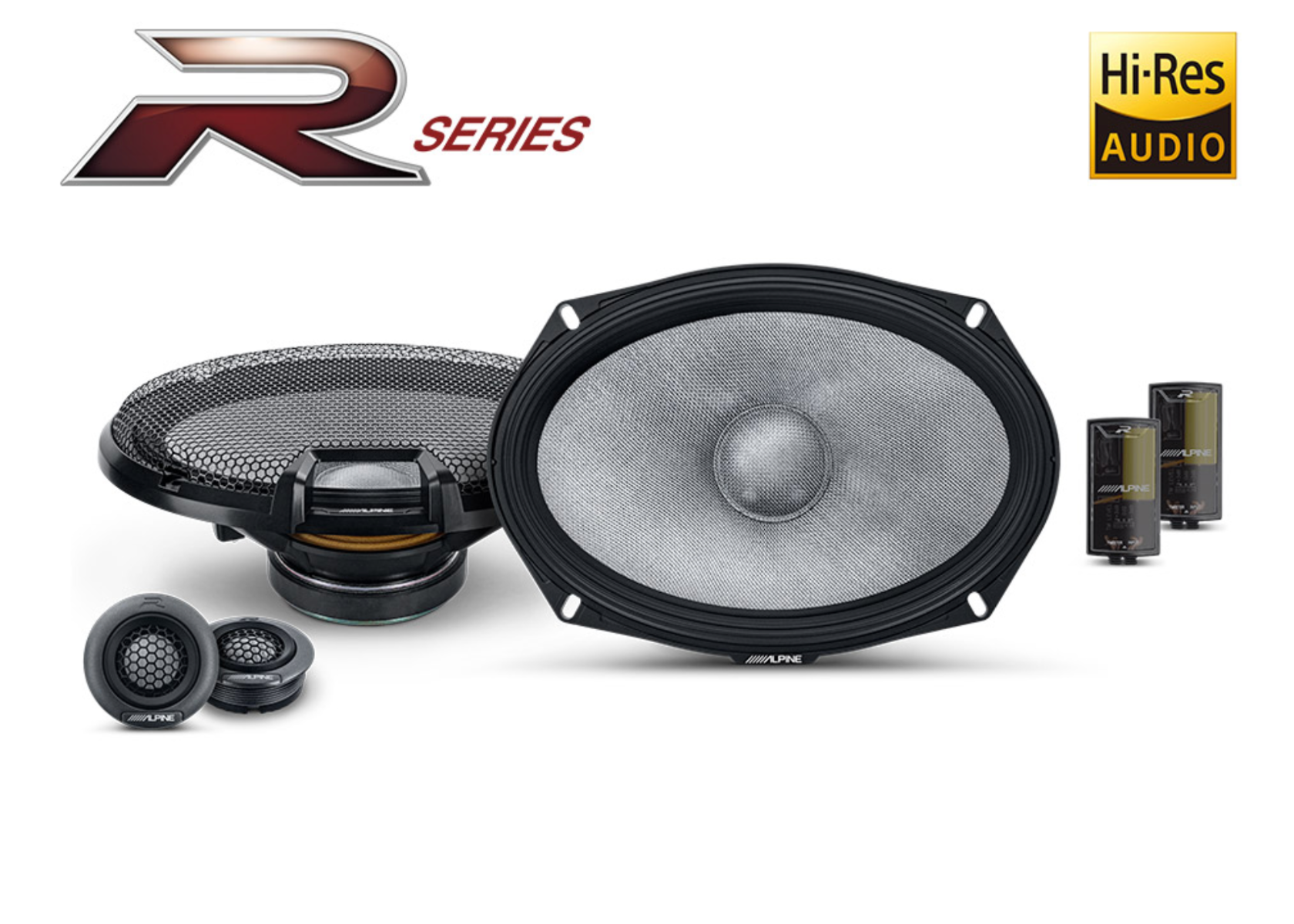 Alpine R2-S69C - 6x9 2-Way Car Component Door Shelf Speakers with Tweeters 300W