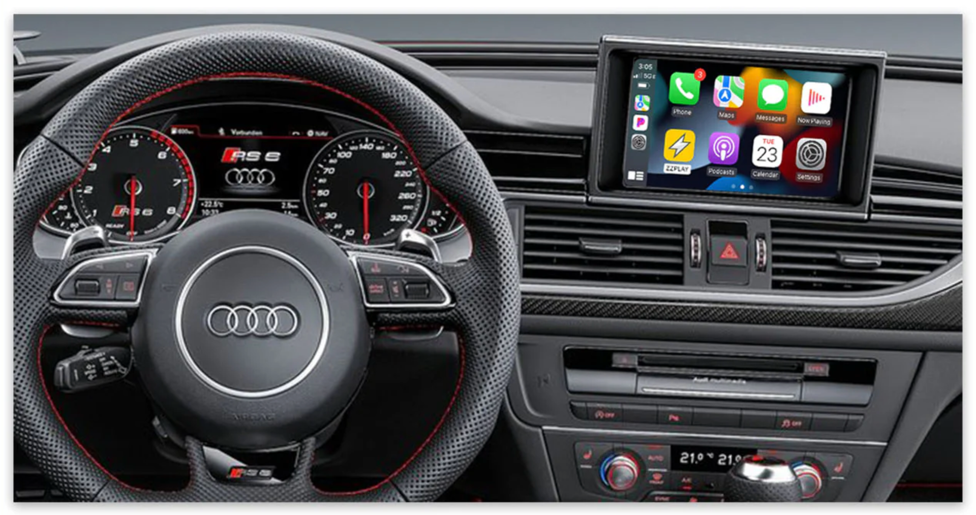 Audi A6 Q7 with the 3G MMI Wireless CarPlay/Android Auto Add on Interface