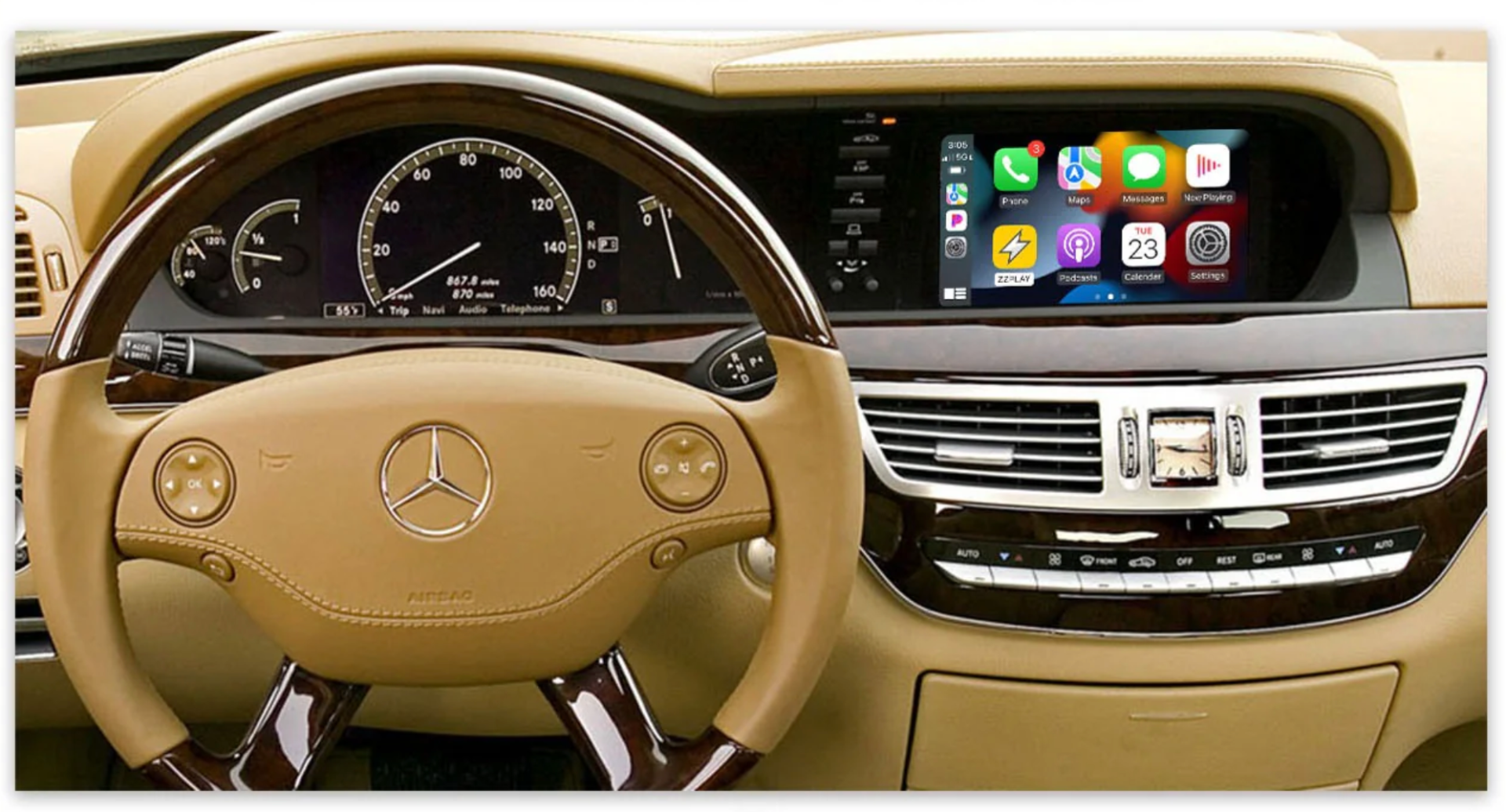 Mercedes S Class CL 2007-2009 with NTG4 Wireless CarPlay/Android Auto Add on Interface