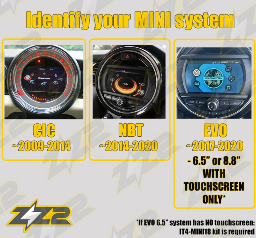 Mini Cooper Countryman Clubman (W/ NBT Infotainment) Wireless CarPlay/Android Auto Add on Interface