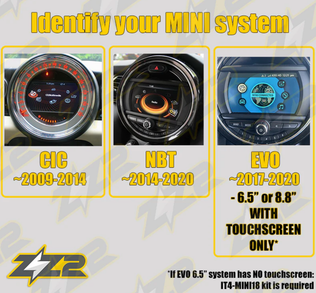 Mini Cooper Clubman Paceman (W/ CIC Infotainment) Wireless CarPlay/Android Auto Add on Interface