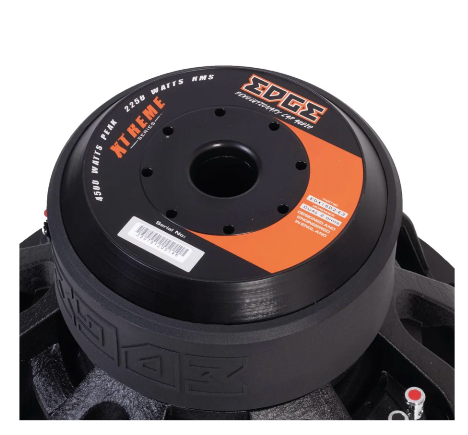 Edge EDX15D2-E3 - 15 Inch Dual 2 Ohm Car Subwoofer 4500W