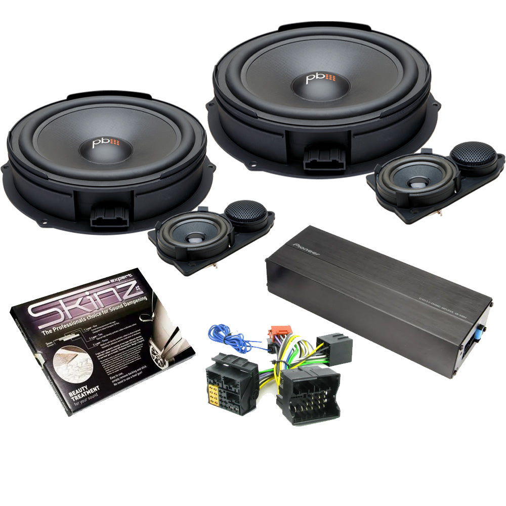 Powerbass 8" 3-Way Component Speaker Upgrade Amplified for VW Transporter T5 T5.1