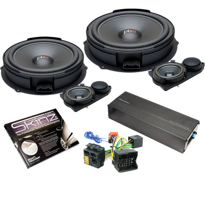 Powerbass 8" 3-Way Component Speaker Upgrade Amplified for VW Transporter T5 T5.1