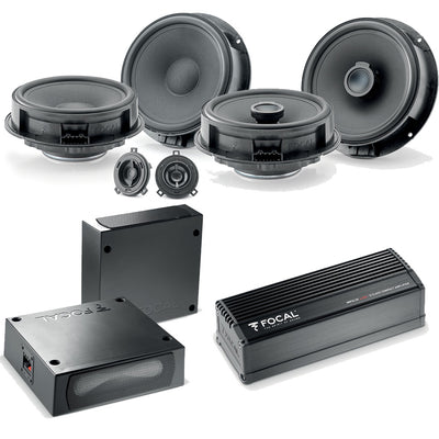 Focal VW 6.5" Front Components Rear Coaxial Subwoofer & Amplifier Package