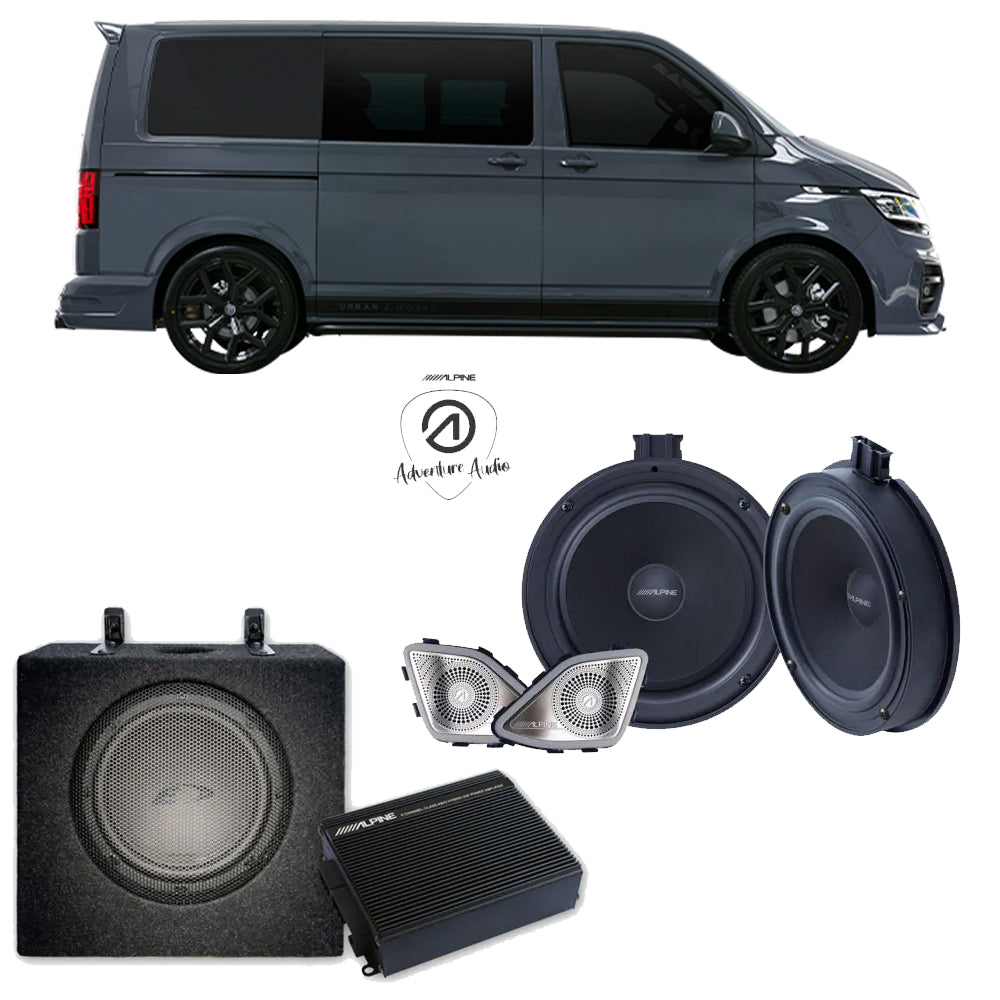 Alpine Bespoke Speaker and Bass Upgrade for VW Transporter T6/T6.1