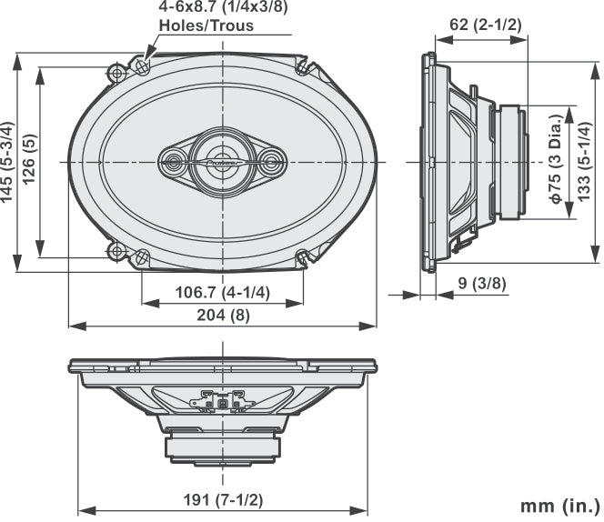 Pioneer TS-A6881F - 6"x8" 4-Way Coaxial Car Speakers 350W