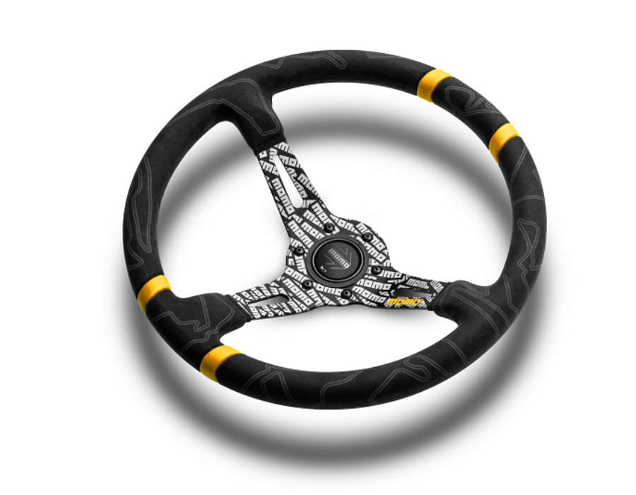 Momo Ultra Black - Yellow Insert Steering Wheel