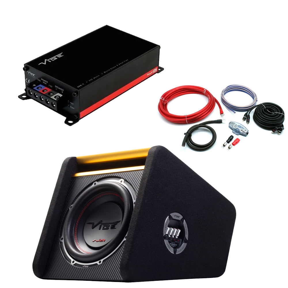 Vibe Slick 12 Inch Powerbox Enclosure Subwoofer Amplifier Package 1500W