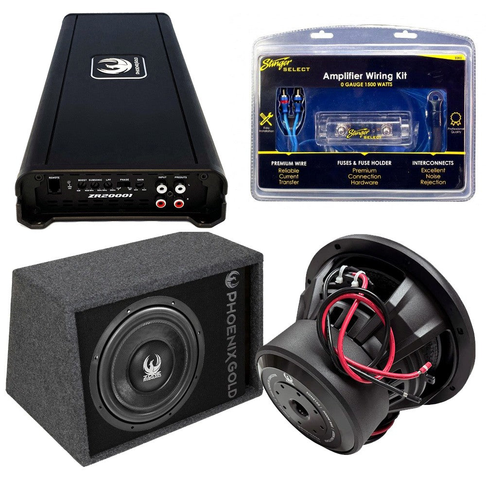 Phoenix Gold ZR SPL - 12" Single Subwoofer & Amp Bass Deal 2000W